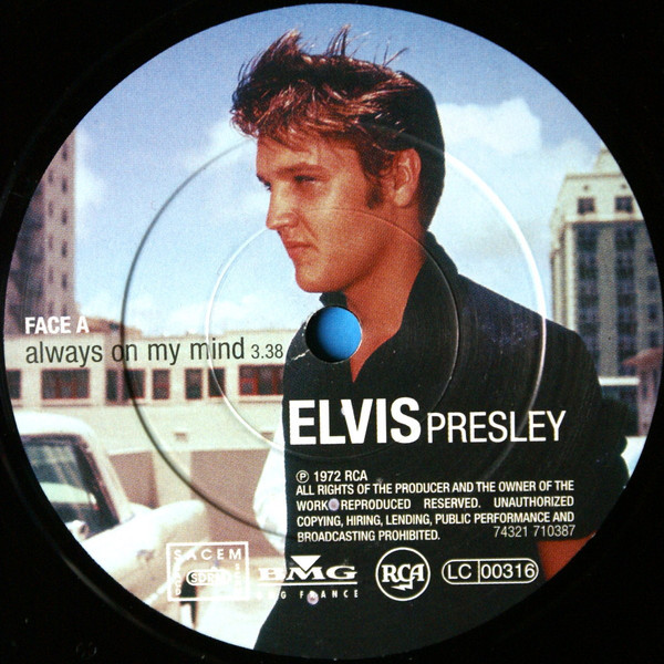 Always on my mind / are you lonesome ( limited edition ) by Elvis Presley, SP with yvandimarco - Ref:117654467